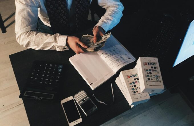 accountant counting money